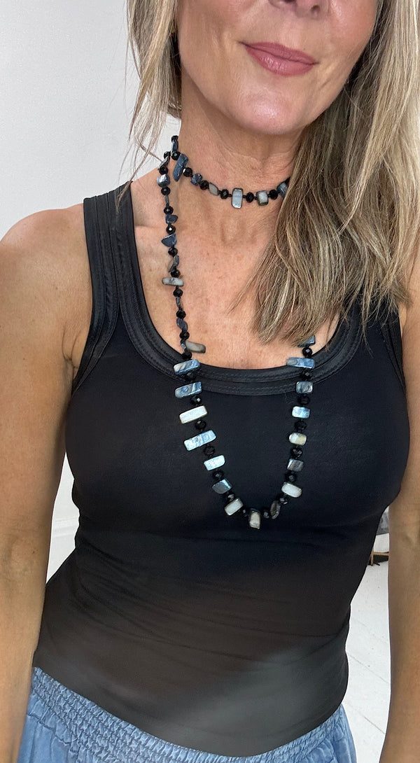 Hippy chick glass beads black