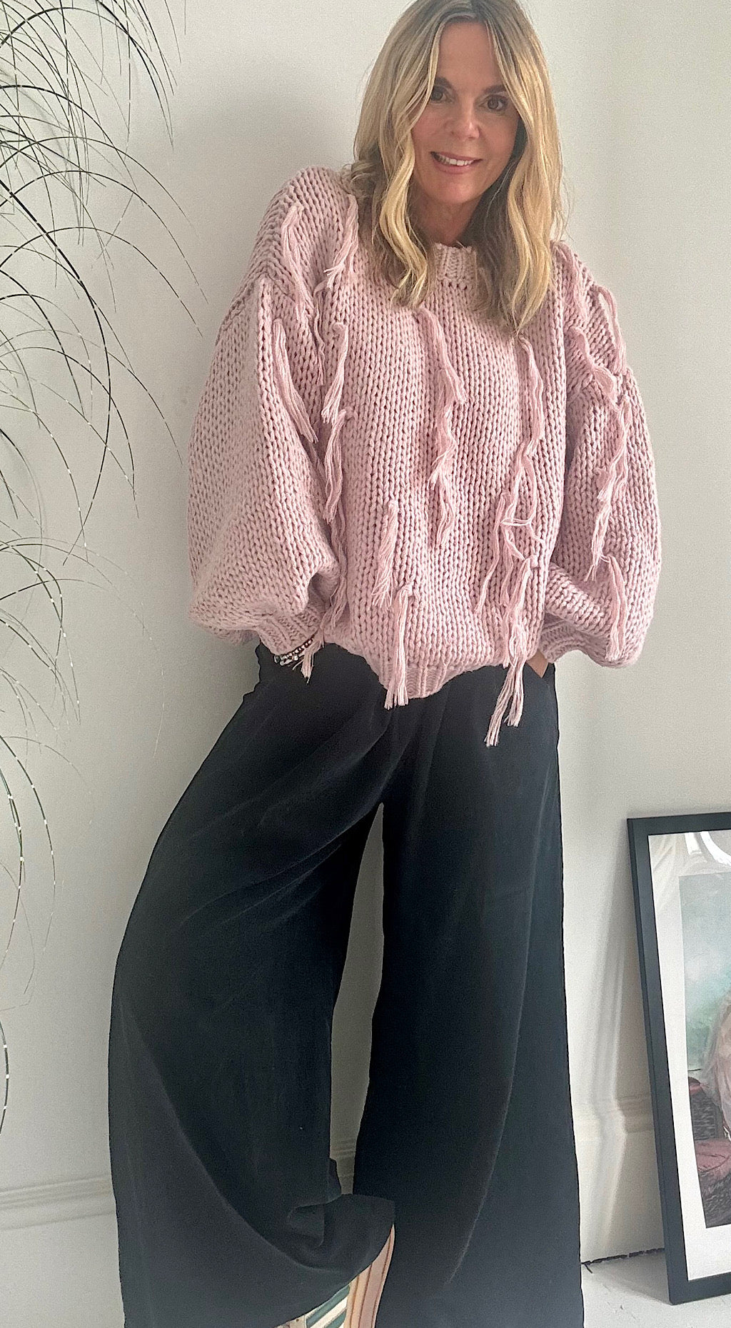 Frankie Tassel Knit - Antique Pink