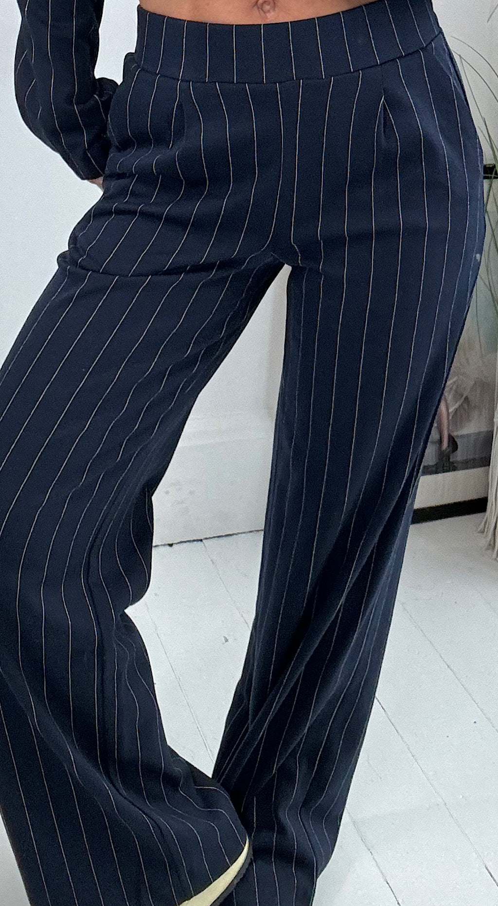 Rowan Striped Pant - navy