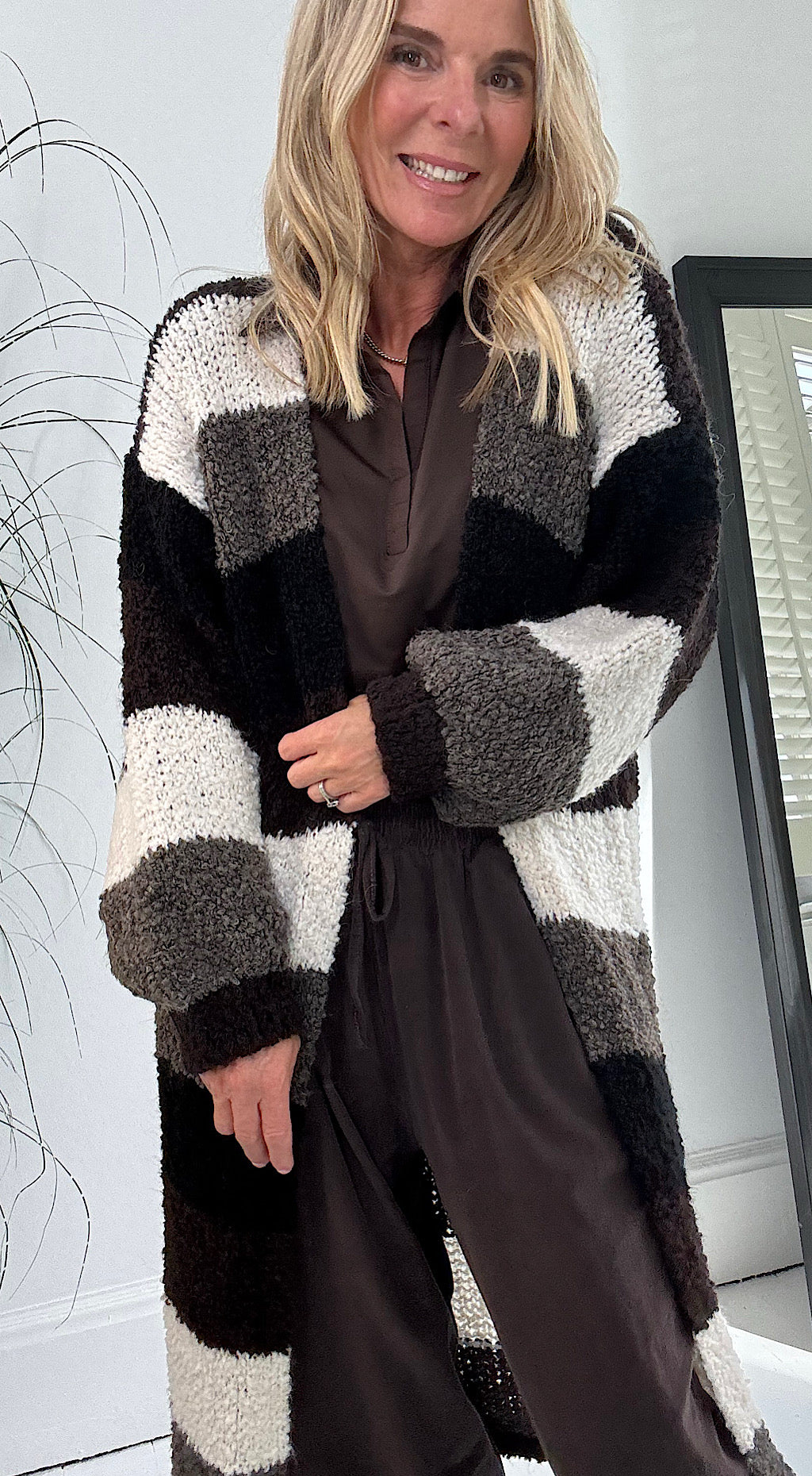 Long stripe cardi