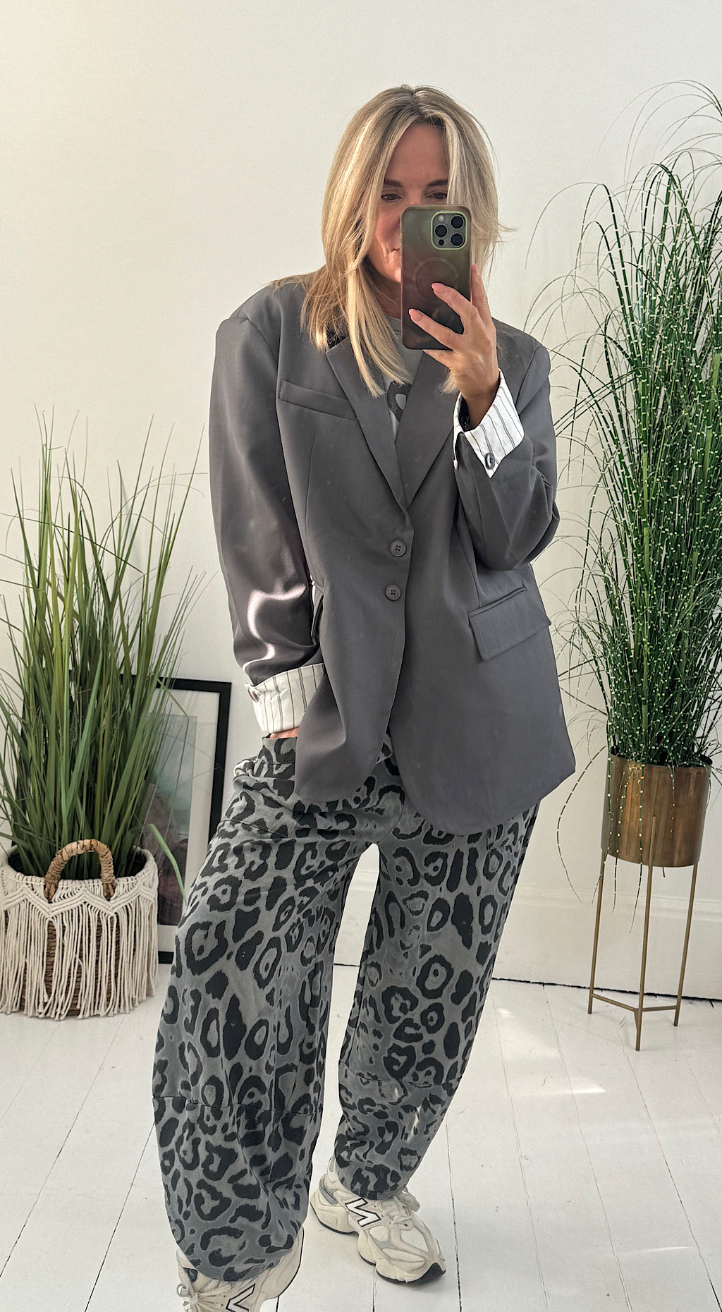 Oversized Boyfriend Blazer Grey