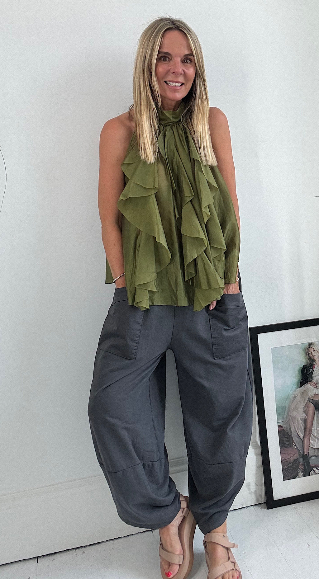Pocket cocoon pant charcoal