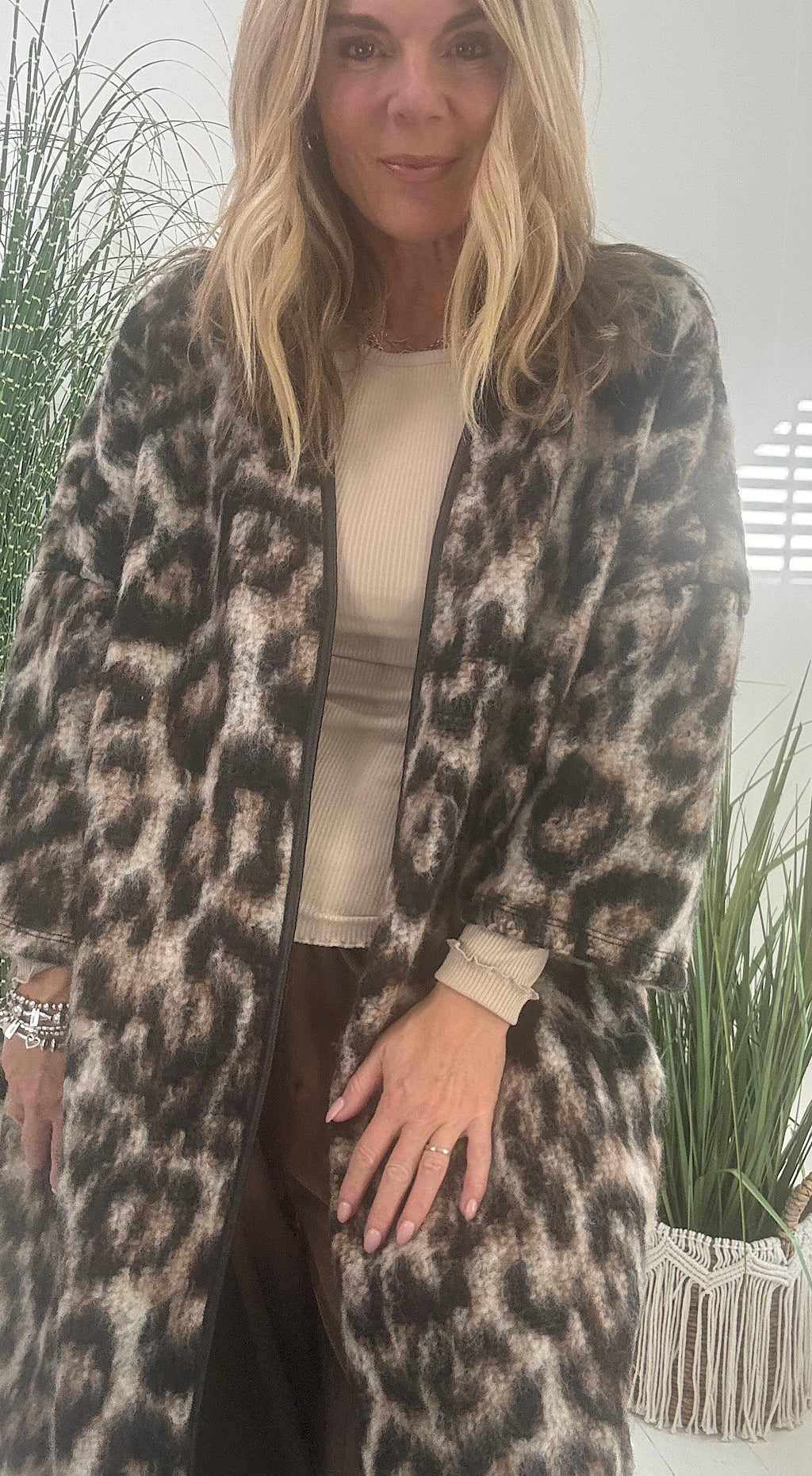 Leopard throw over jacket