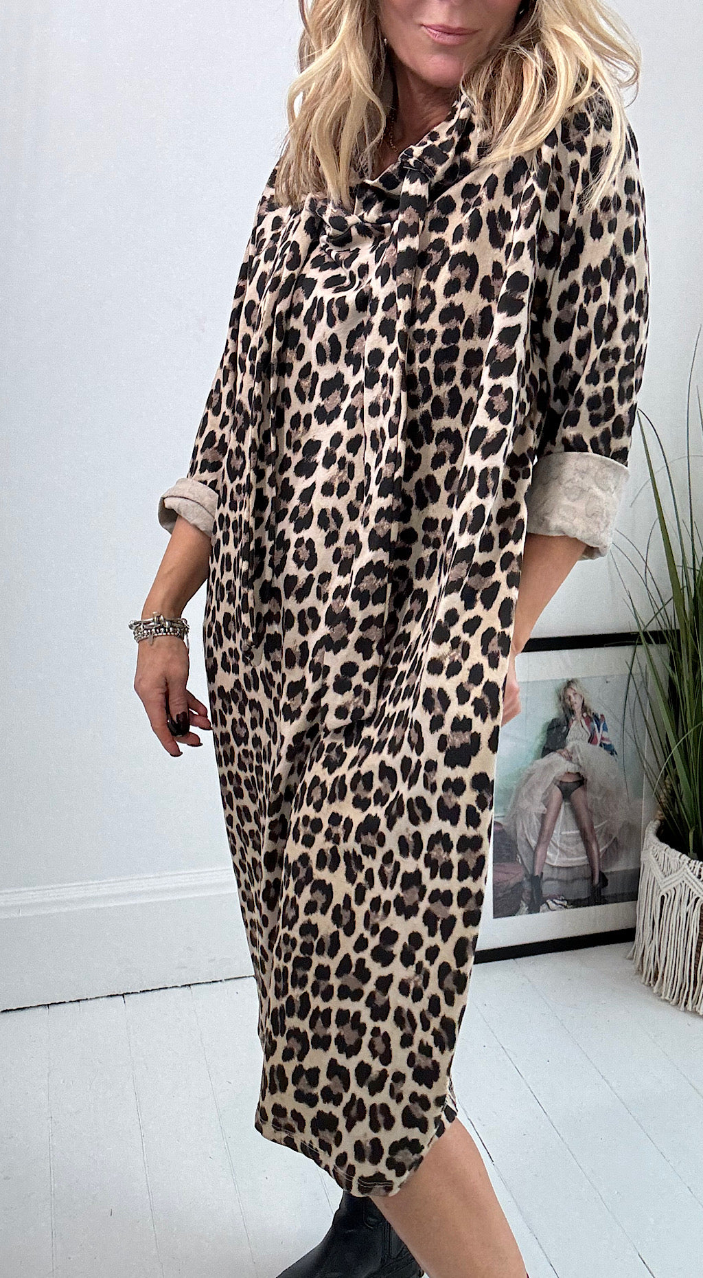 Hooded Leopard Dress