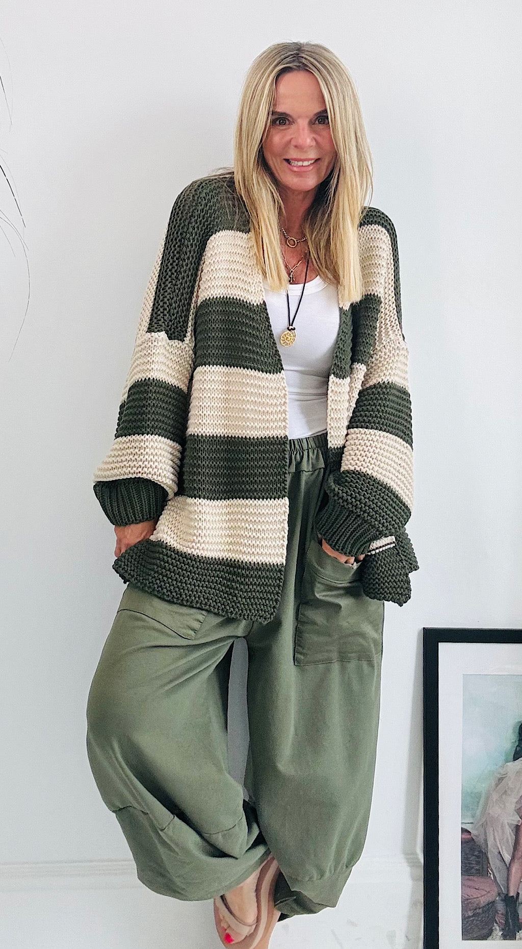 Chunky Striped Cardigan