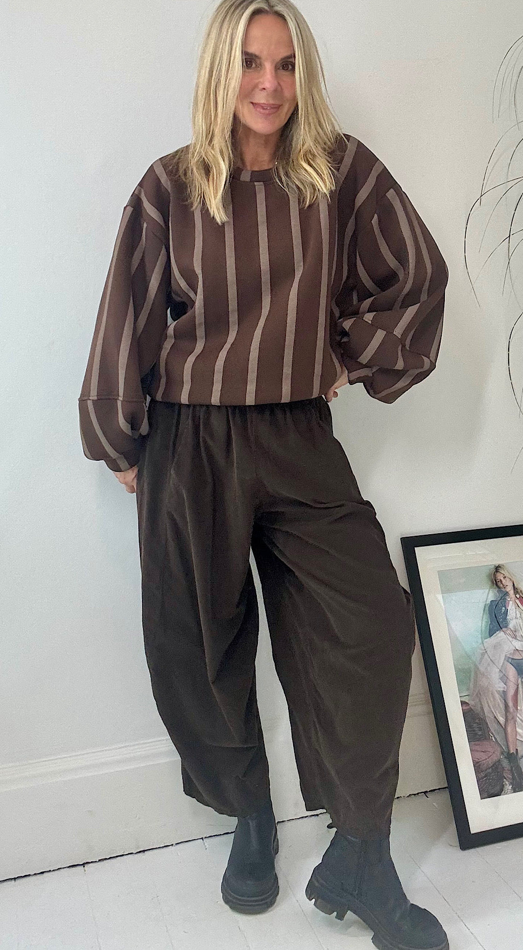 Striped Sweat - Brown