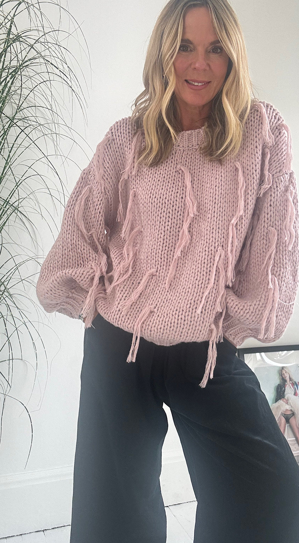 Frankie Tassel Knit - Antique Pink