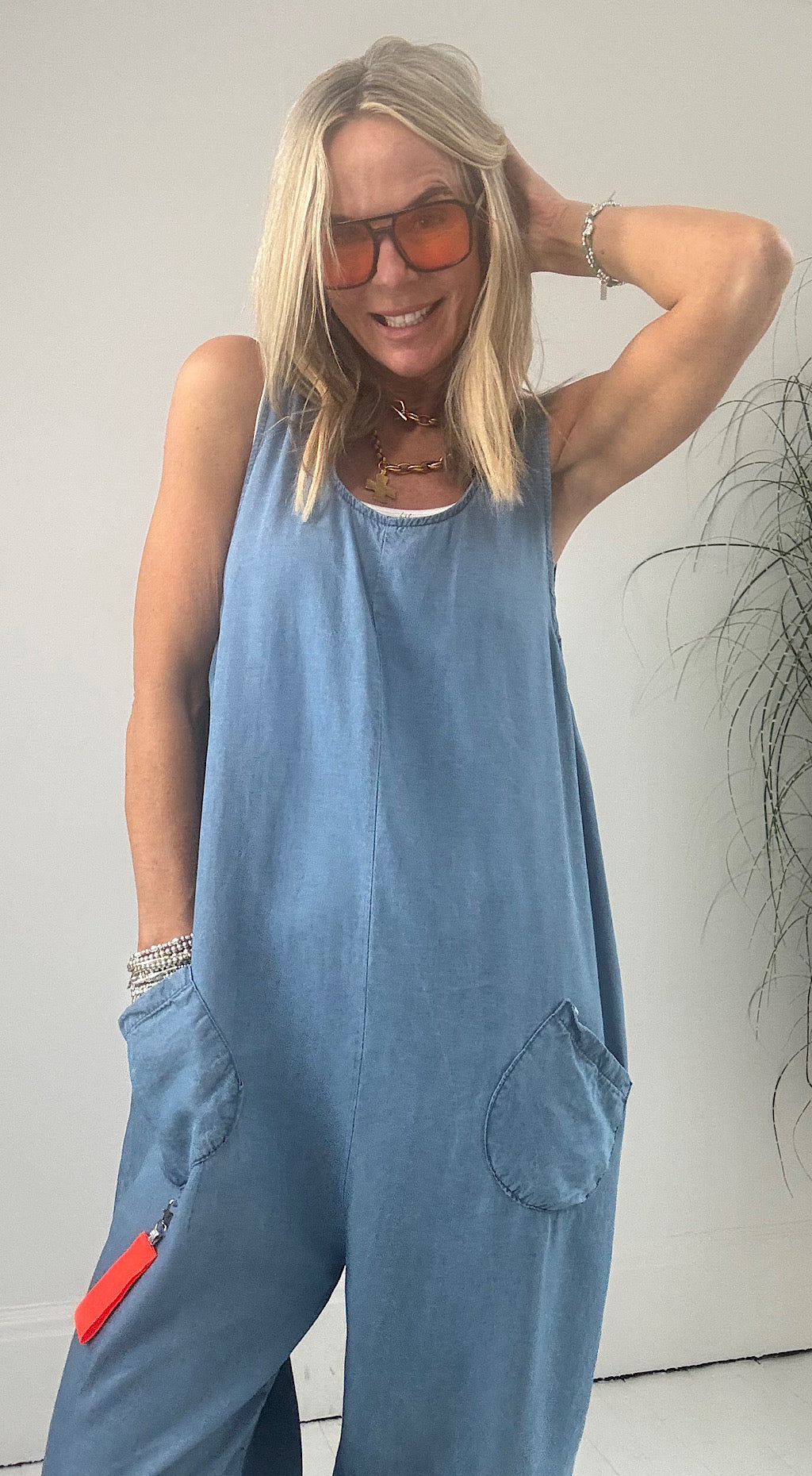 Throw and Go Jumpsuit - light denim