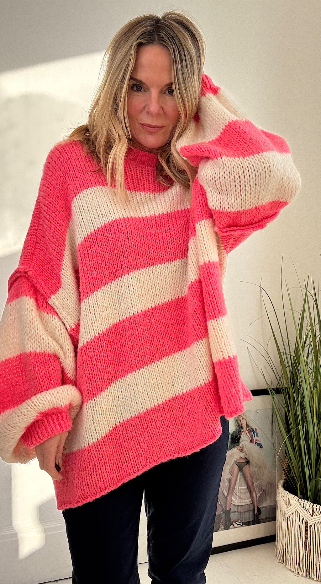 Cool Stripe Knit - Coral