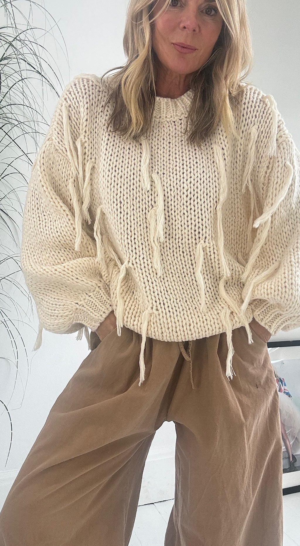 Frankie Tassel Knit - cream