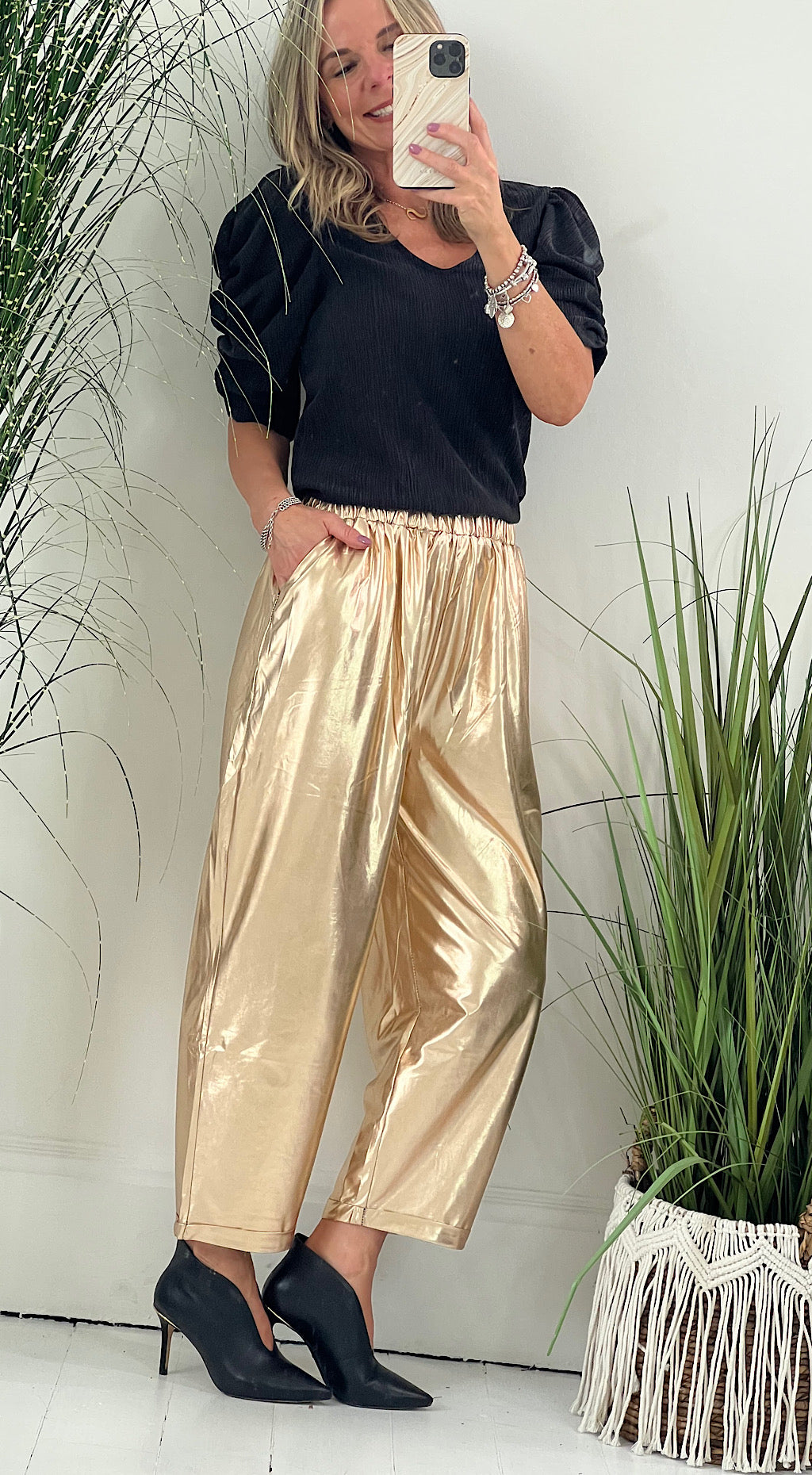 Gold Metallic Pants