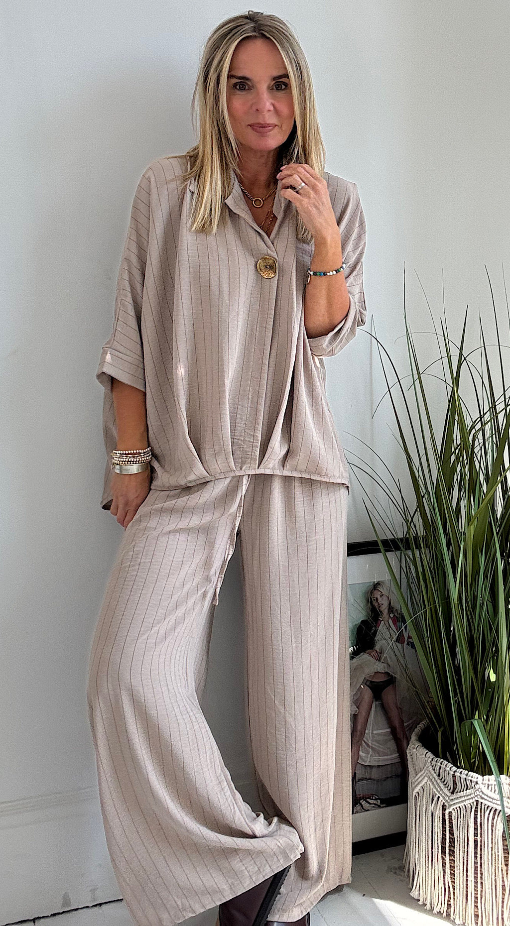 Mocha Pinstripe Suit
