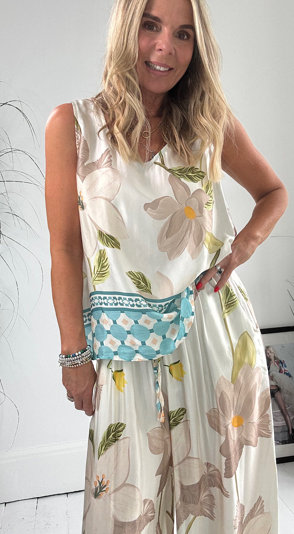 Floral print suit