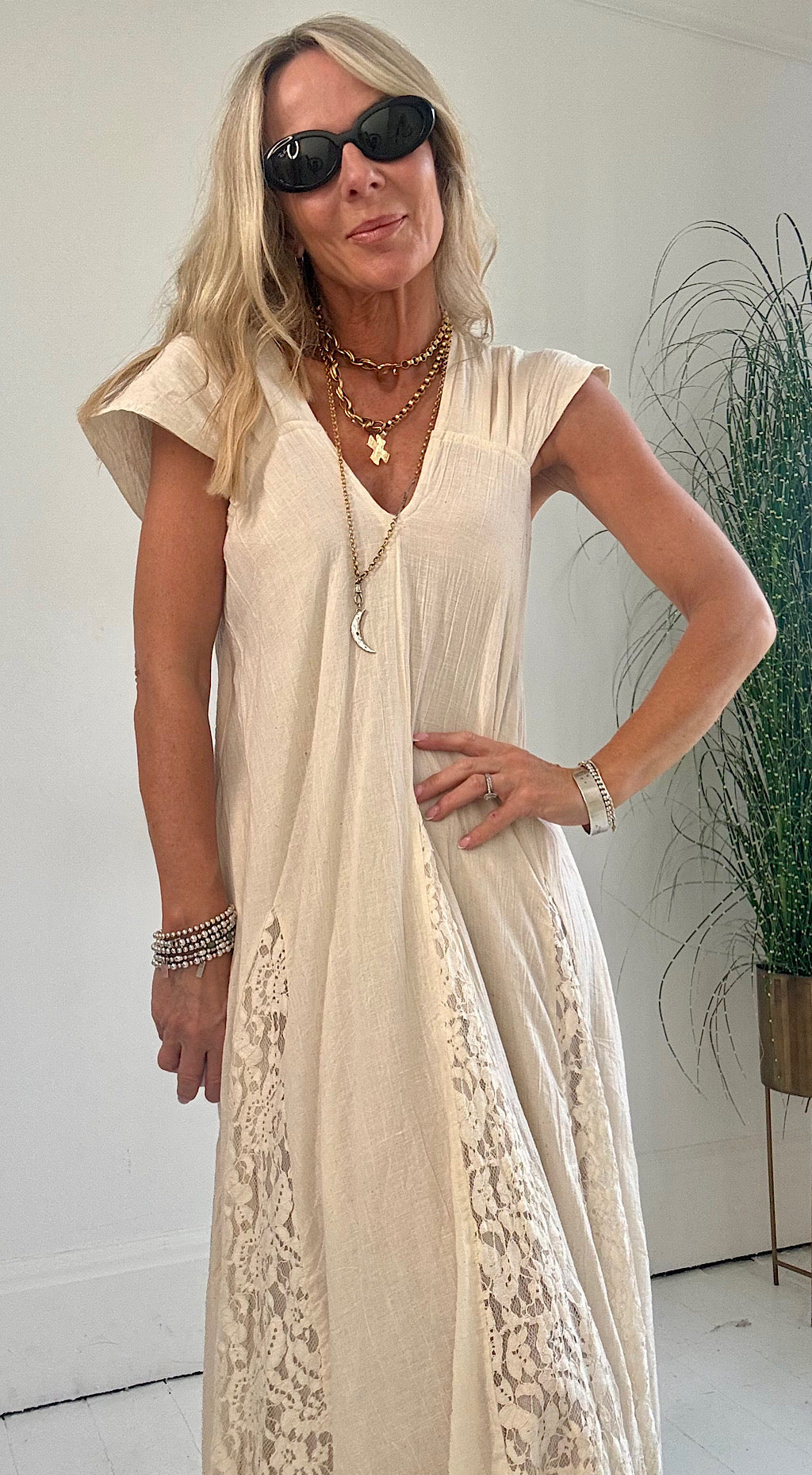 Mykonos cream maxi