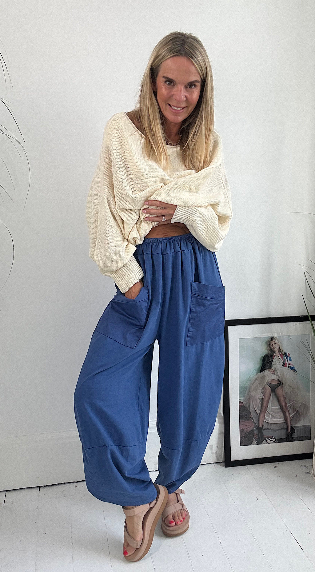 Pocket Cocoon Pant Blue