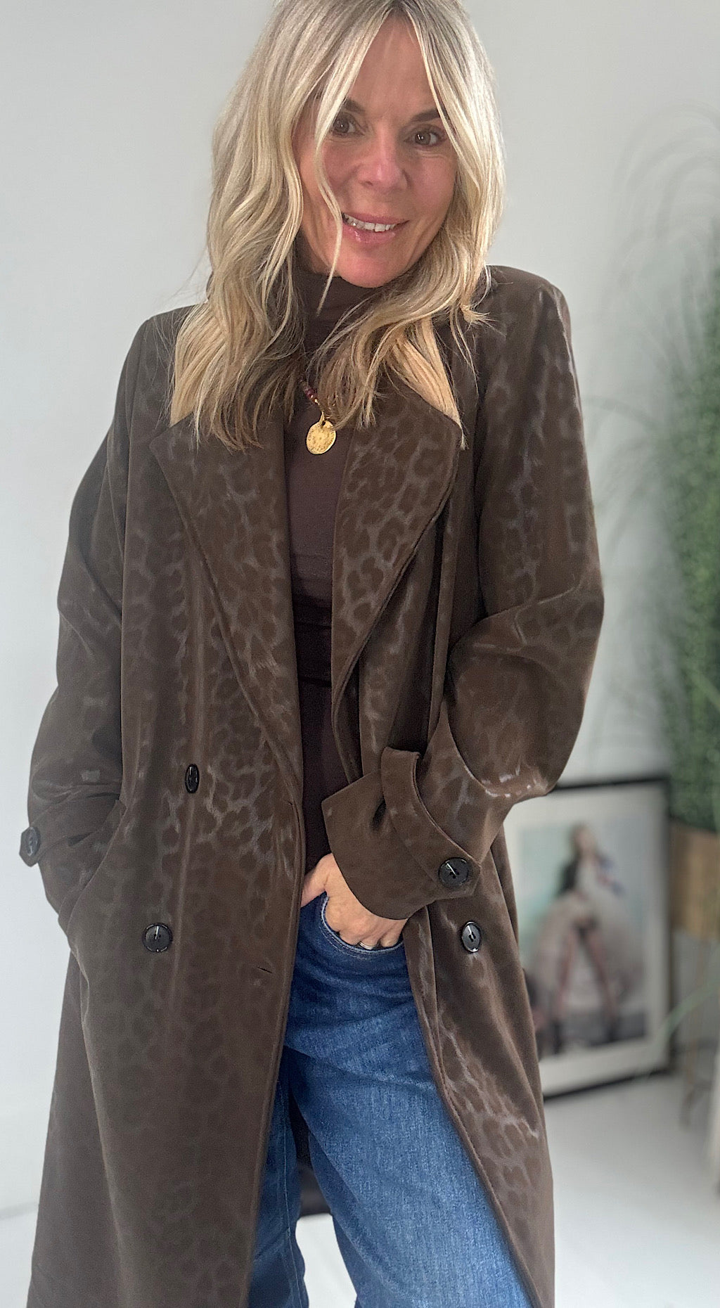 Trench Coat - chocolate leopard