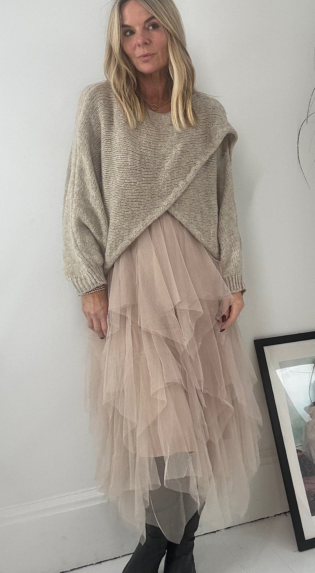 Tulle Jumper Dress Nude