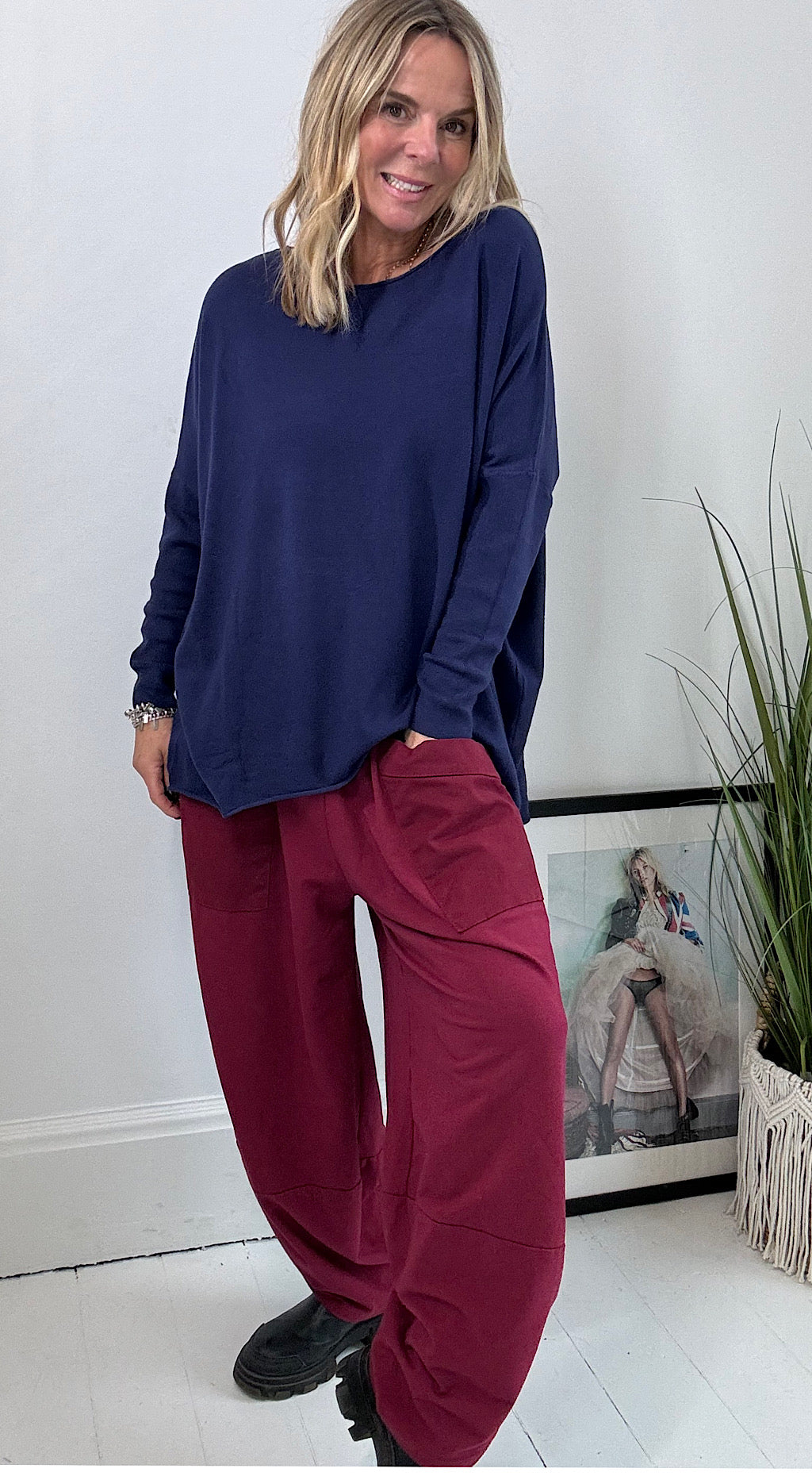 Pocket Cocoon Pant - wine