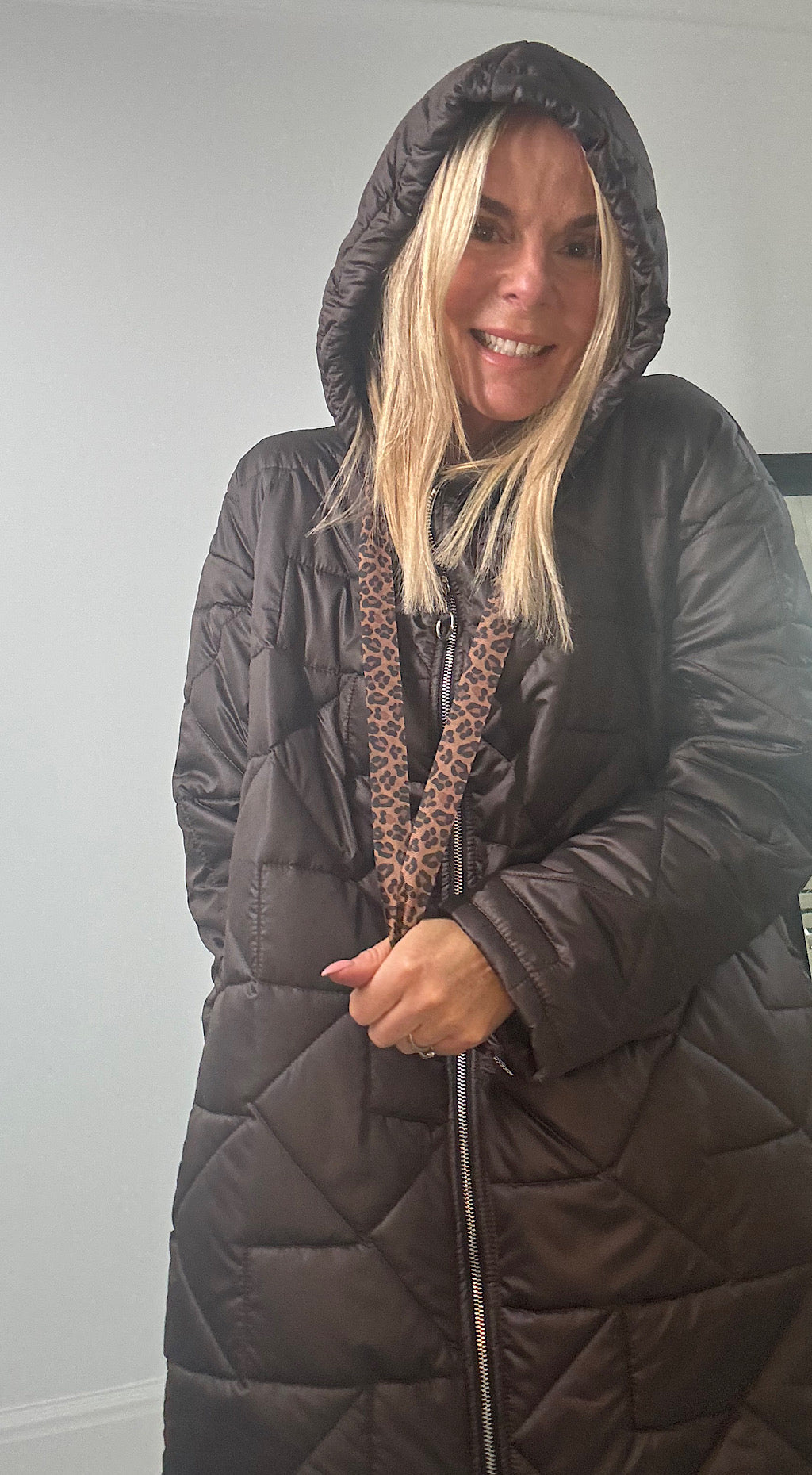 Puffa style jacket brown