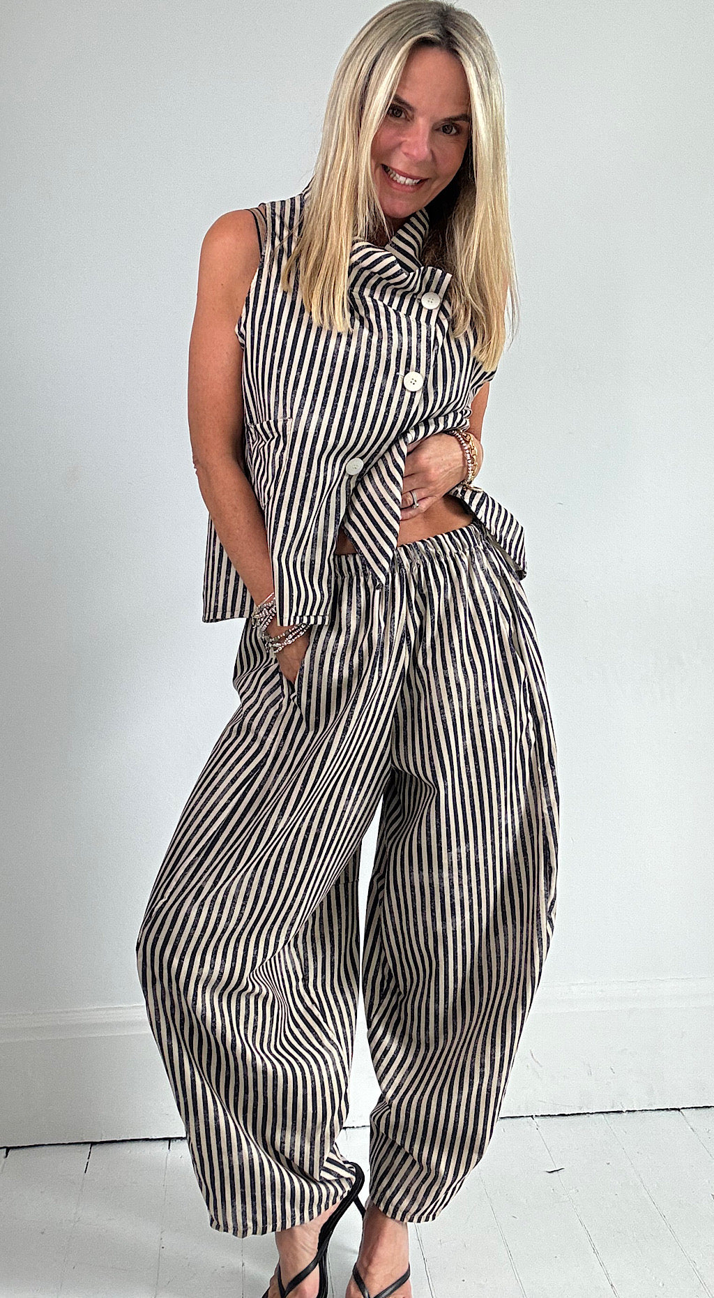Fine Cord Striped Cocoon Pant