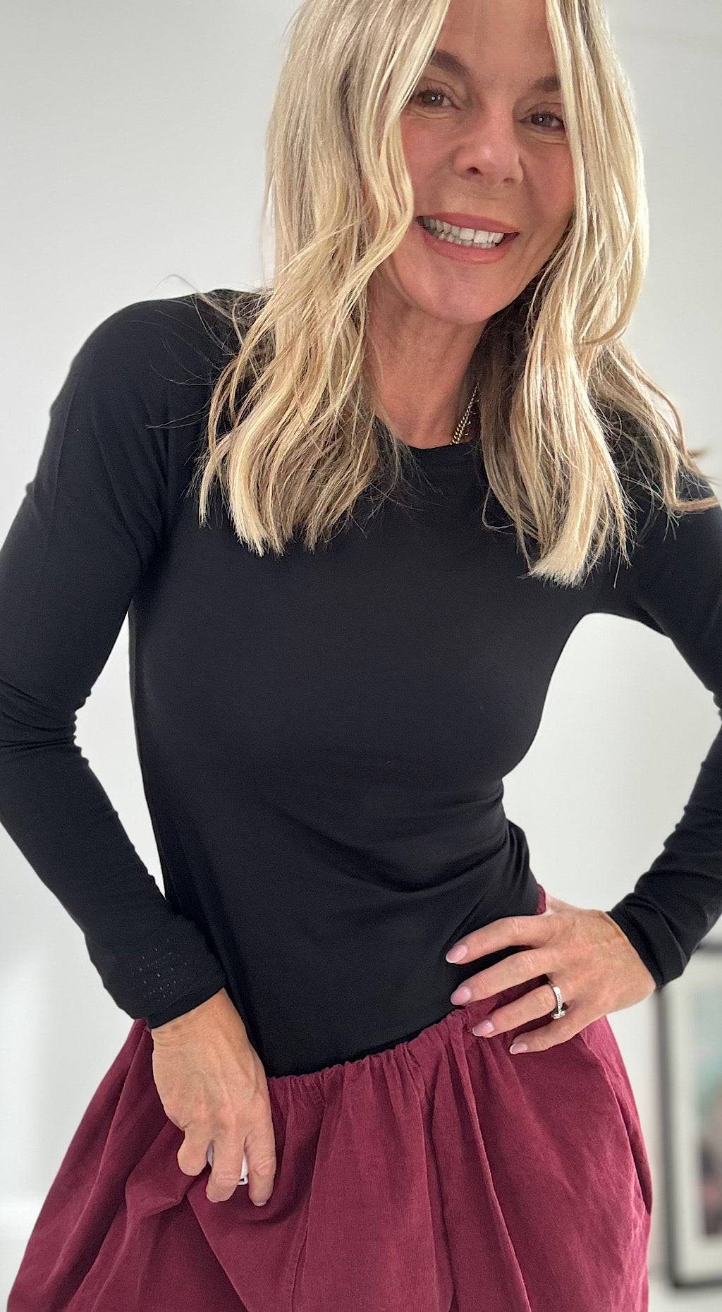 Pamila Long Sleeve Tee - Black