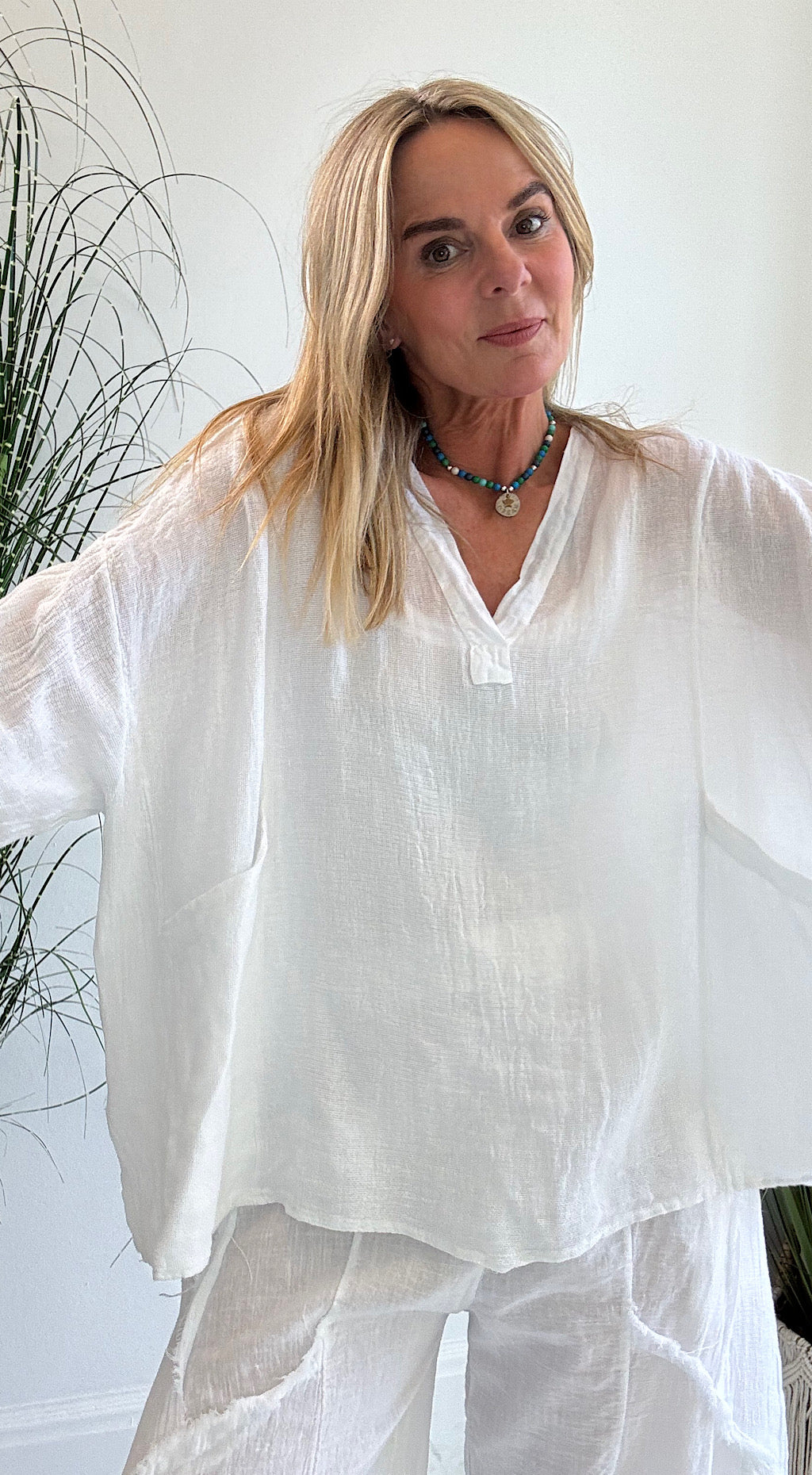 Linen white tunic