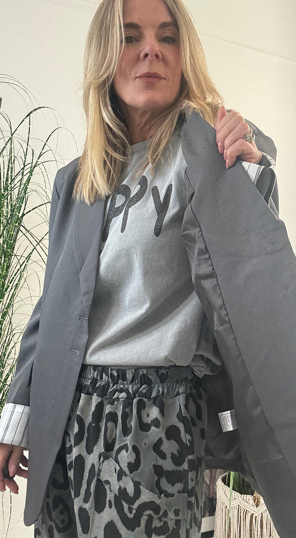 Oversized Boyfriend Blazer Grey