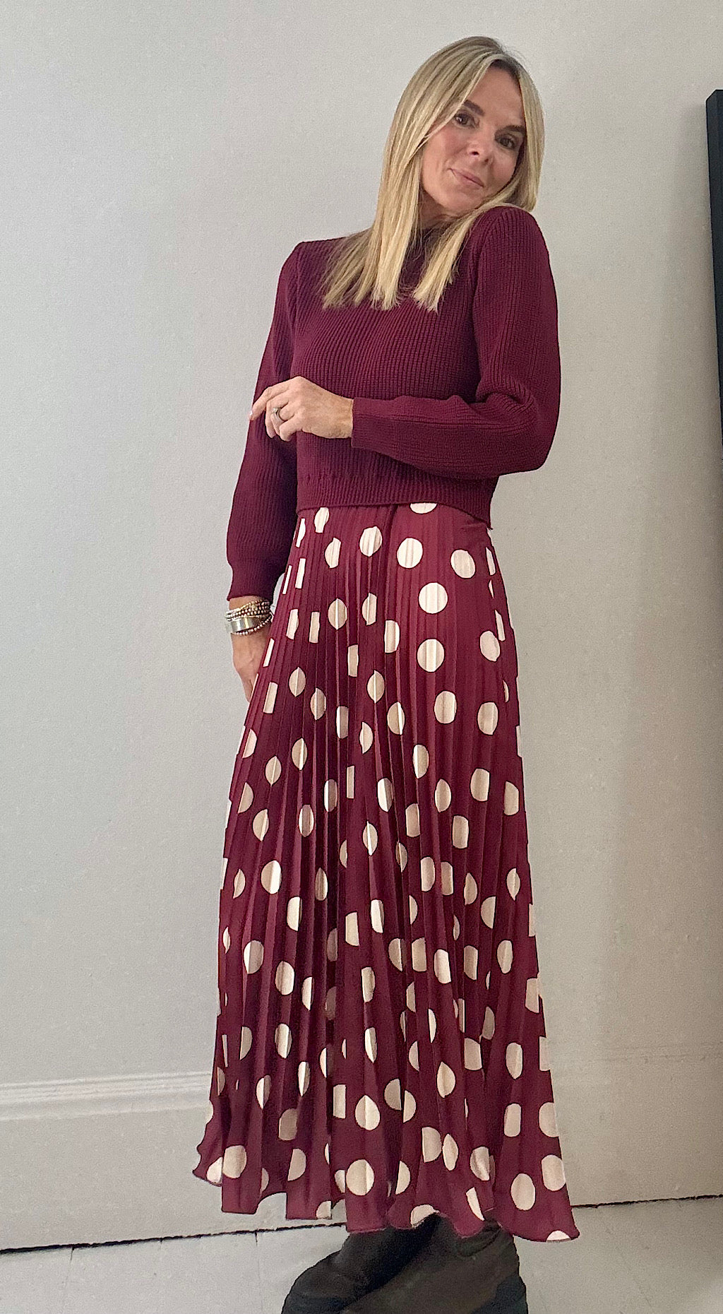 Pretty woman jumper dress burgandy