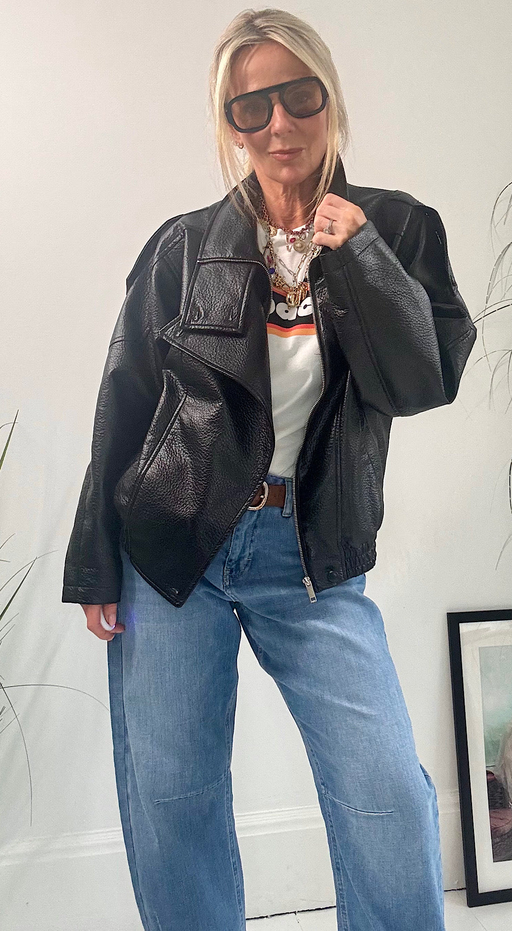 PU Black 80's Jacket