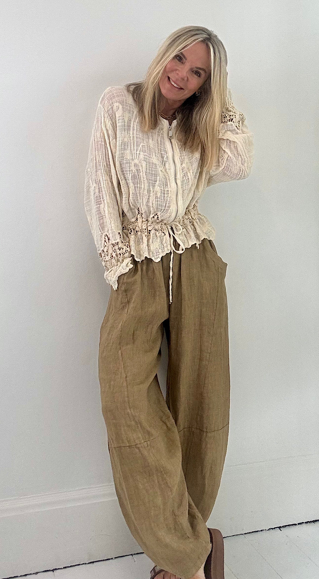 Cream cotton jacket cream