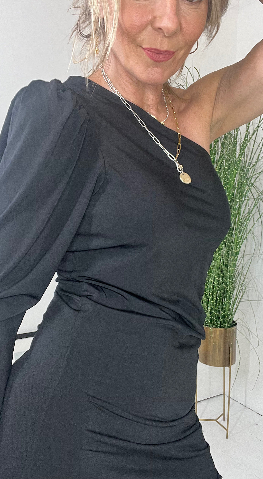 Zenty one shoulder LBD