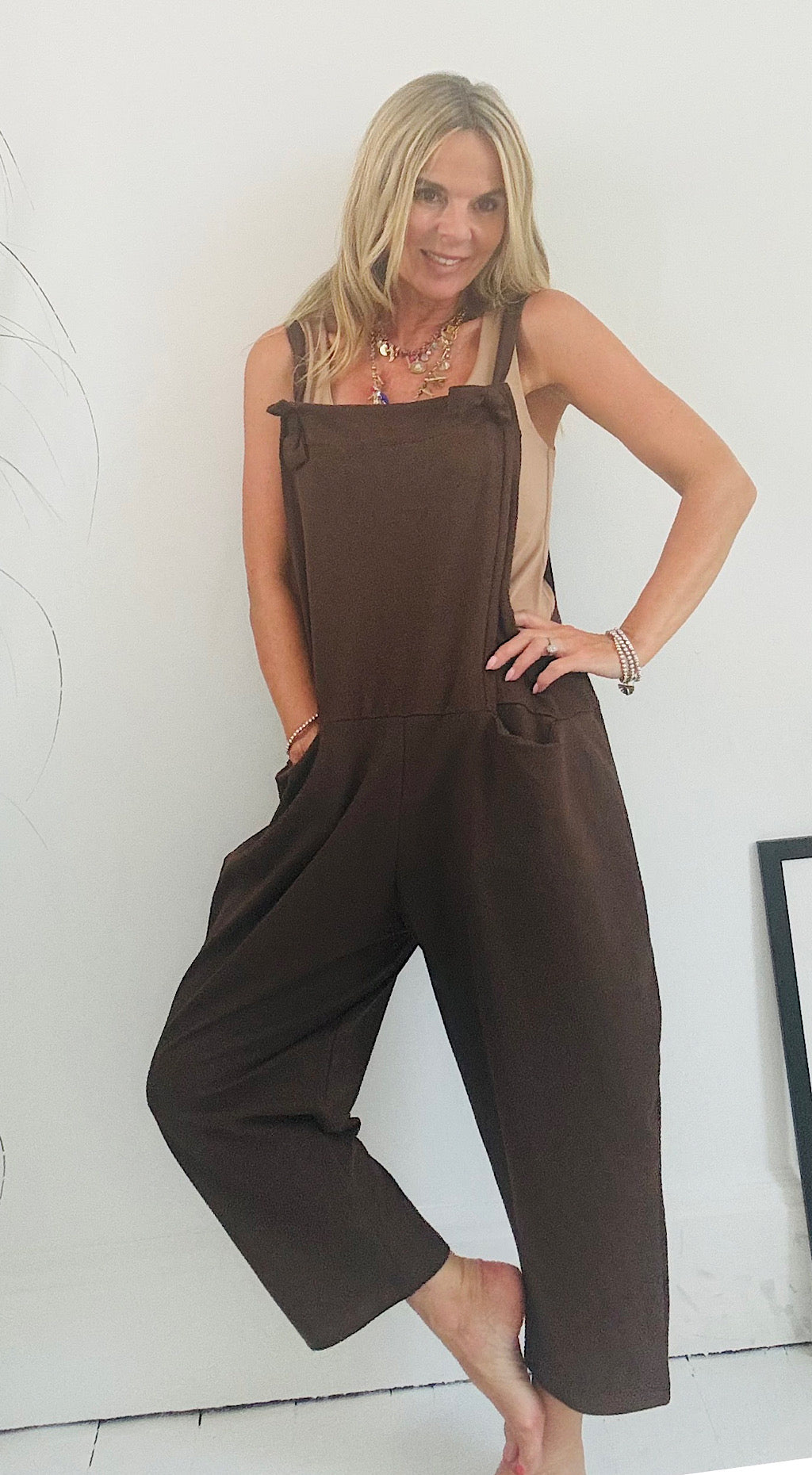 Sweatshirt Dungarees - chocolate