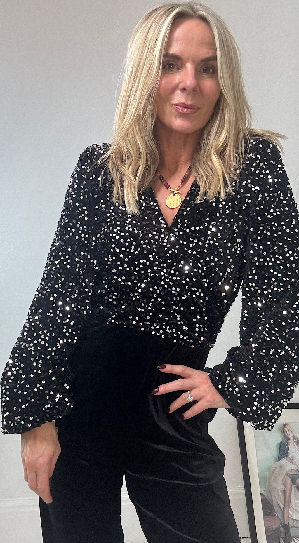 Sequin Velet Jumpsuit