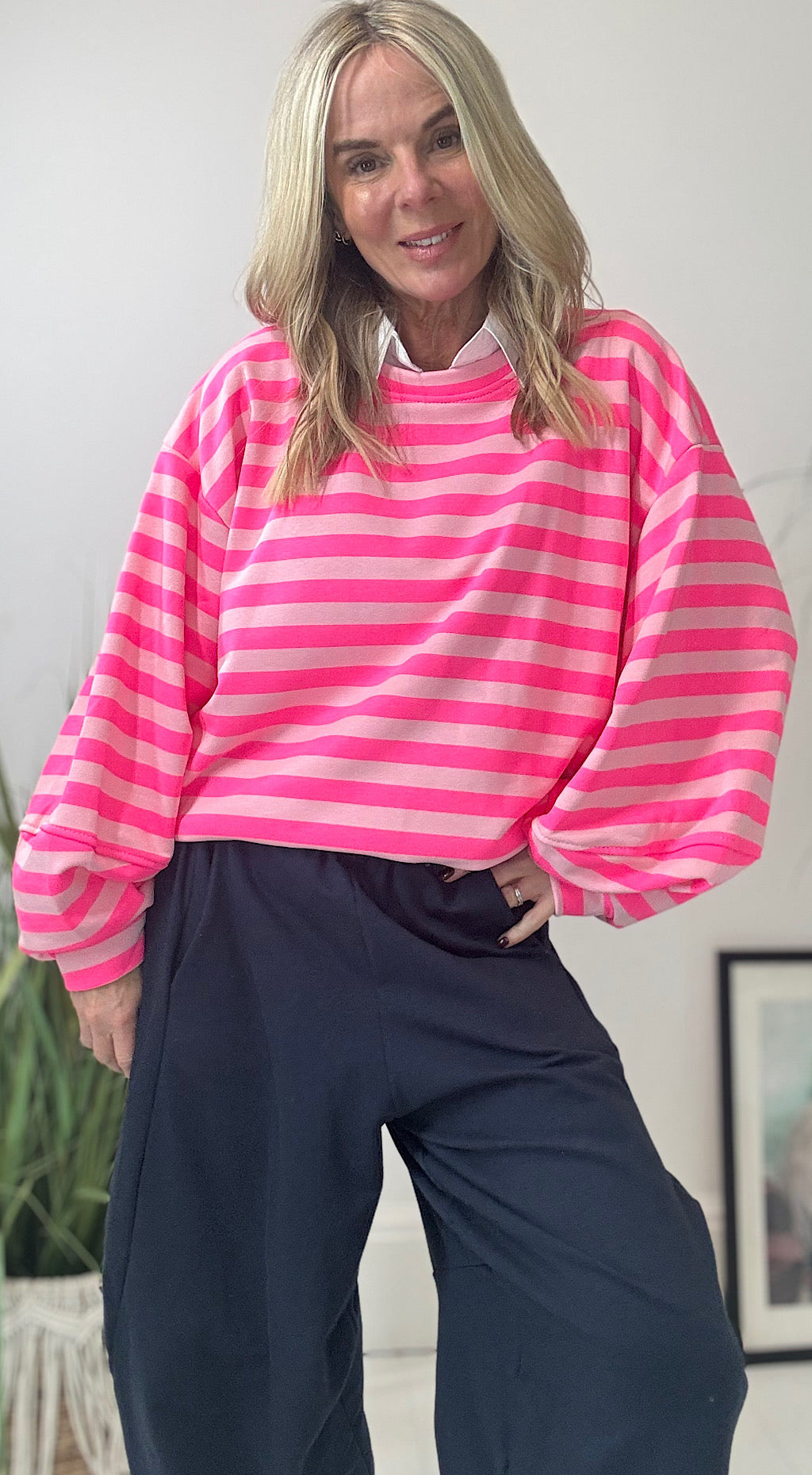 Striped Sweat - pink mix