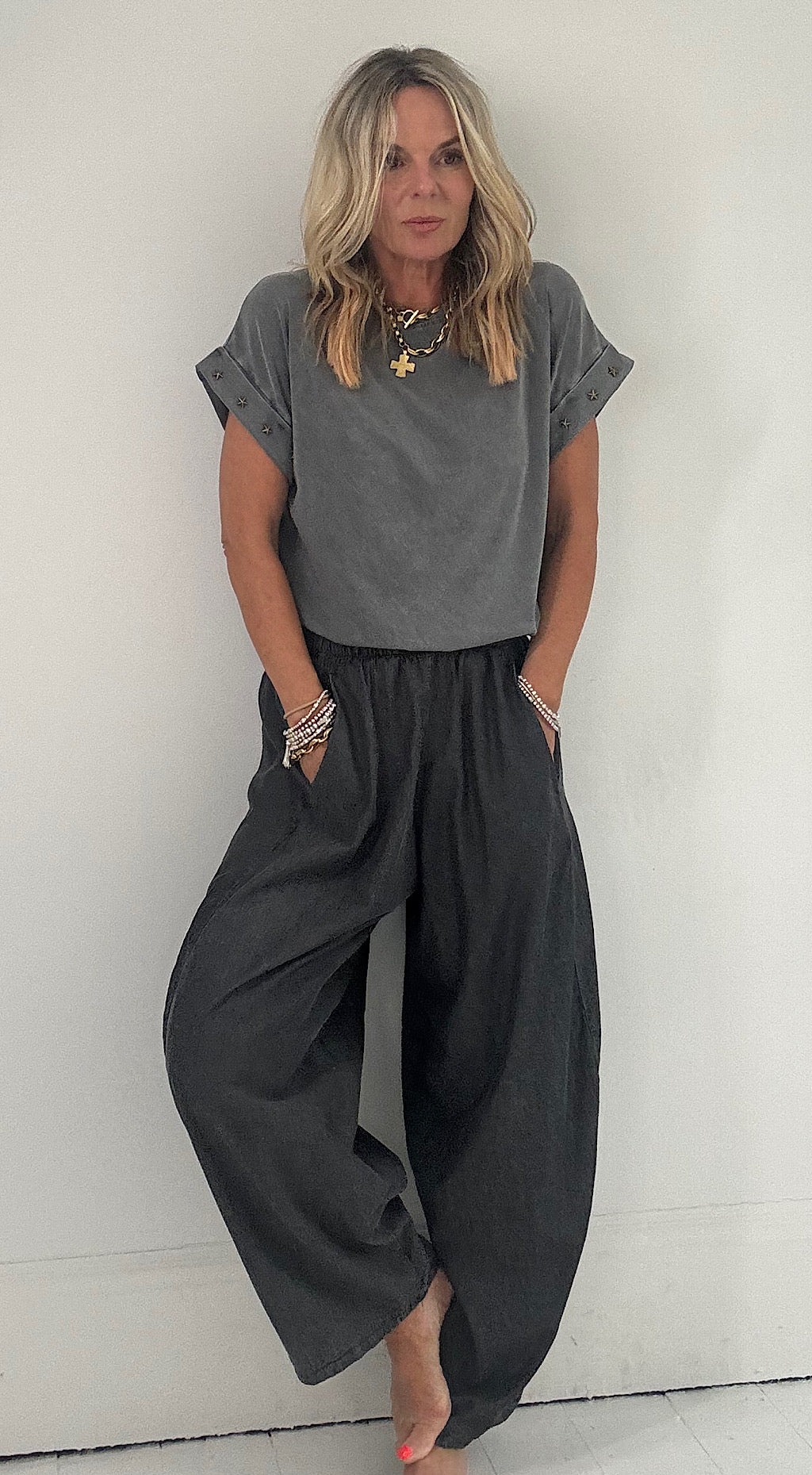 Washed Black Cocoon Pant