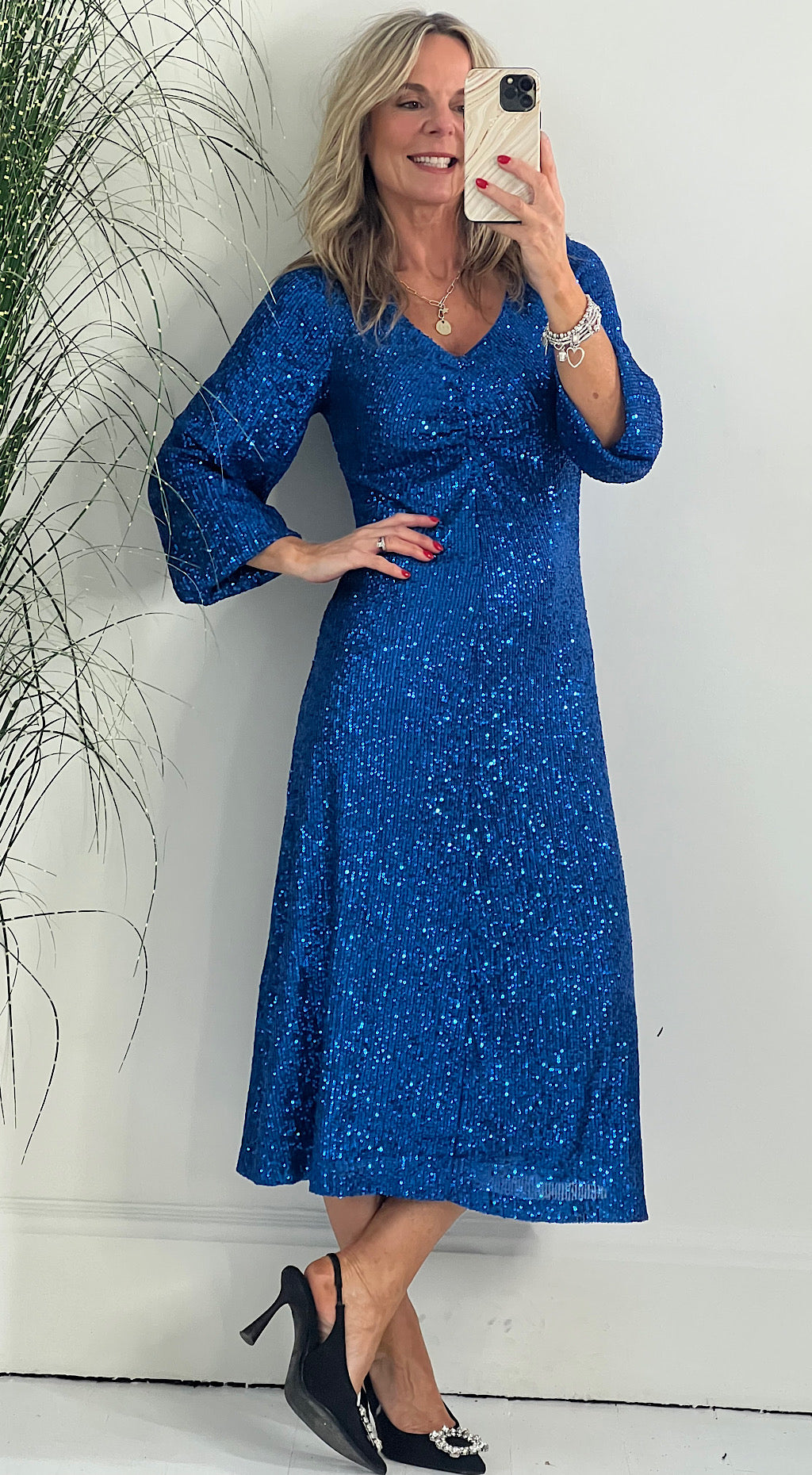 Fauci Sequin Dress - electric blue