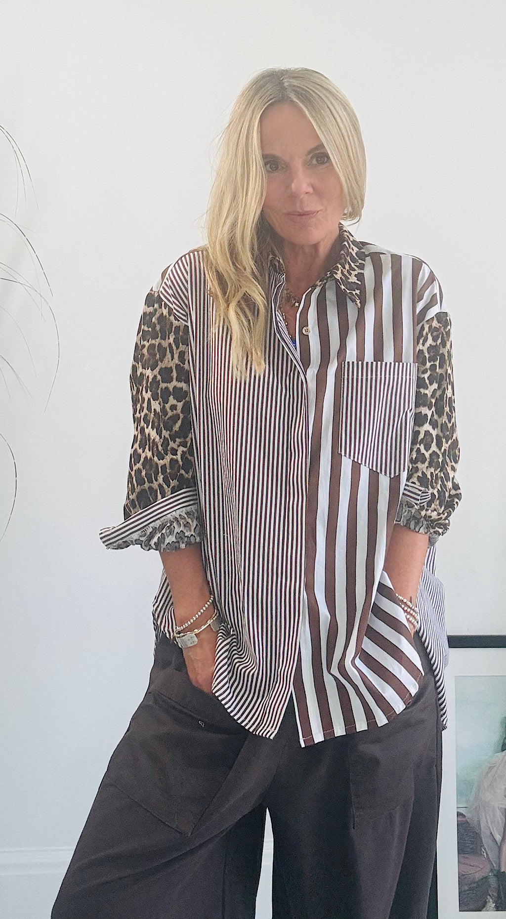 Leopard Striped Shirt