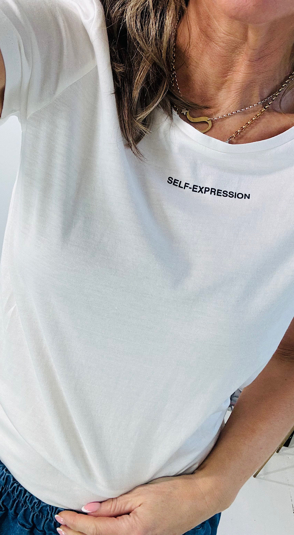 Self Expression Tee - warm white