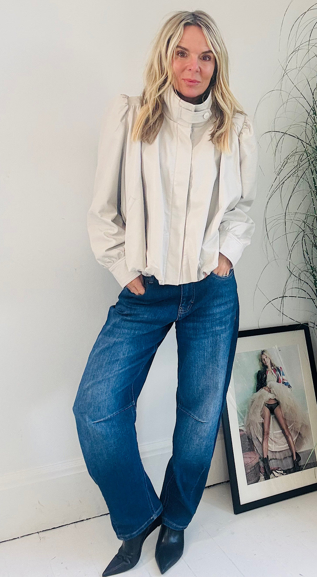 Vegan Leather Jacket - stone