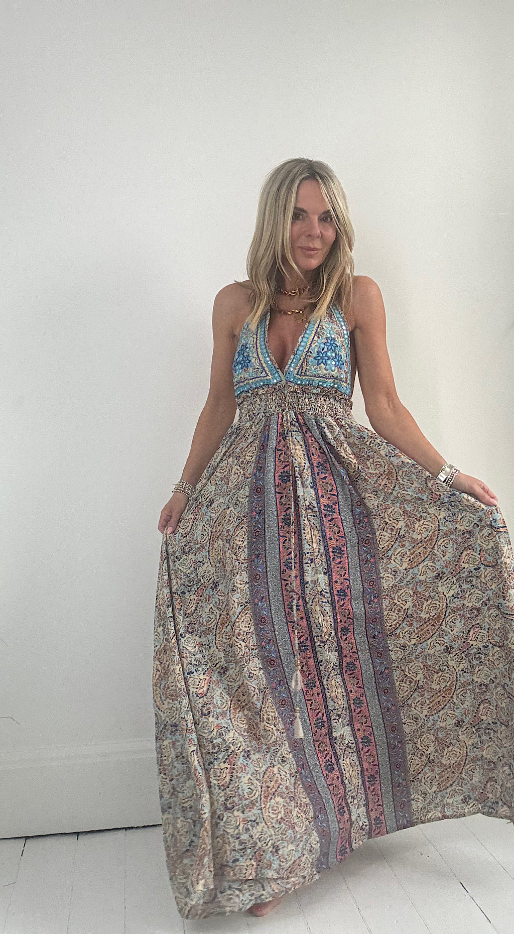 Lena Beach Dress - blue mix