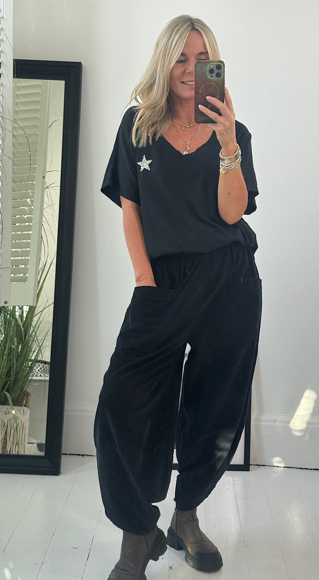 Pocket cocoon pant black
