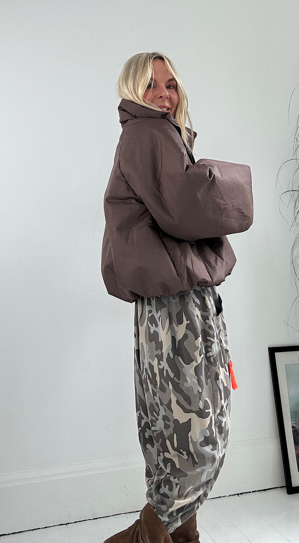 Chocolate Puff Ball Coat