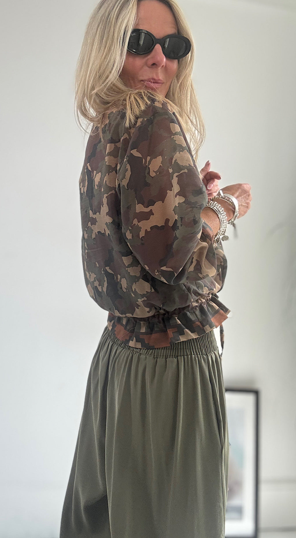 Sheer Camo Bomber Jacket