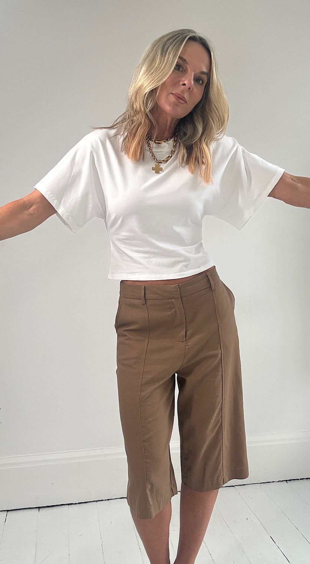 Sinch waist tee white