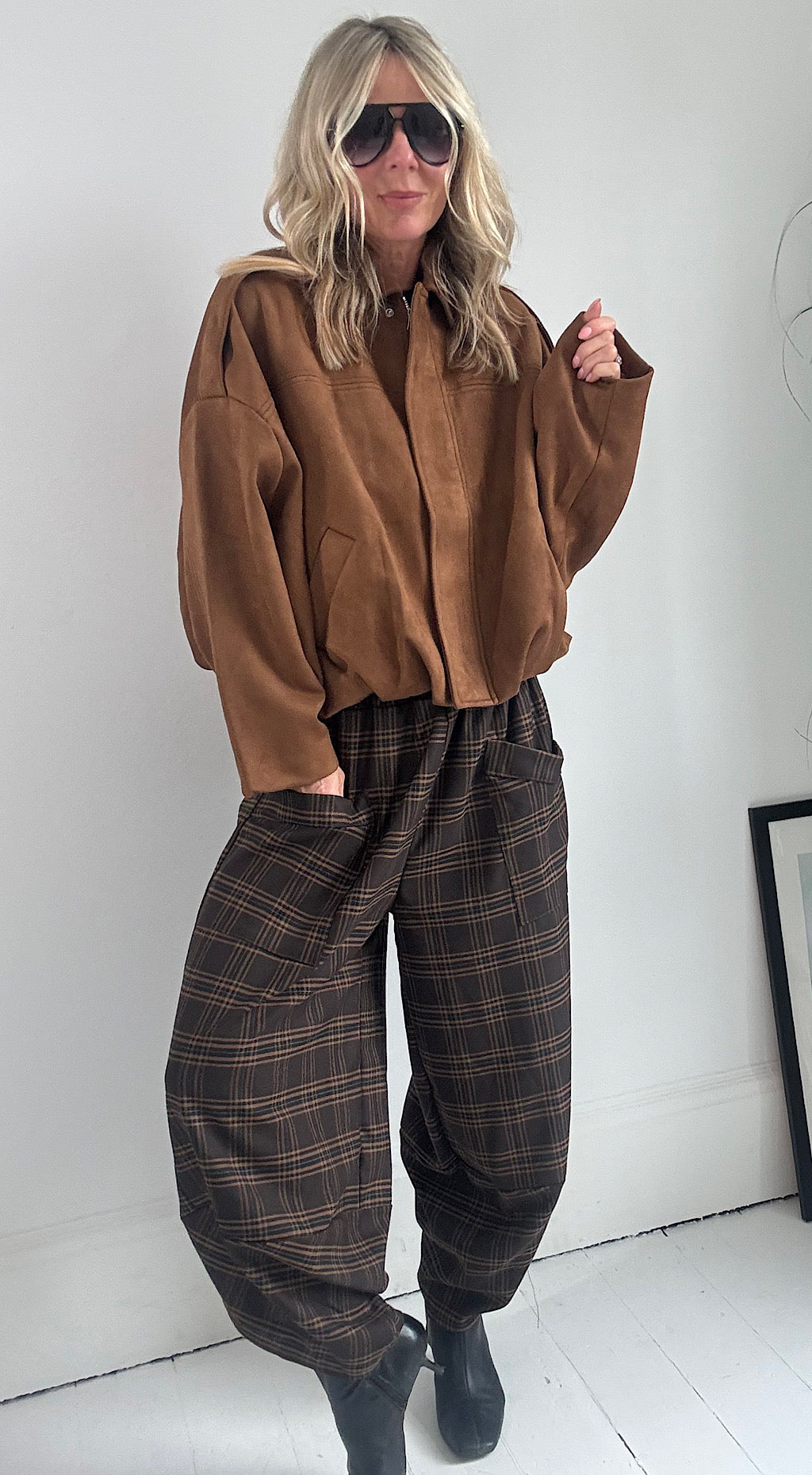 Hazel Faux Suede Bomber