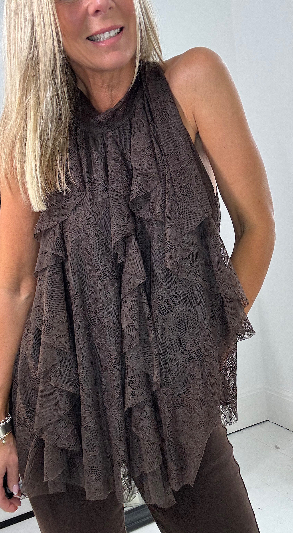 Vintage lace top brown