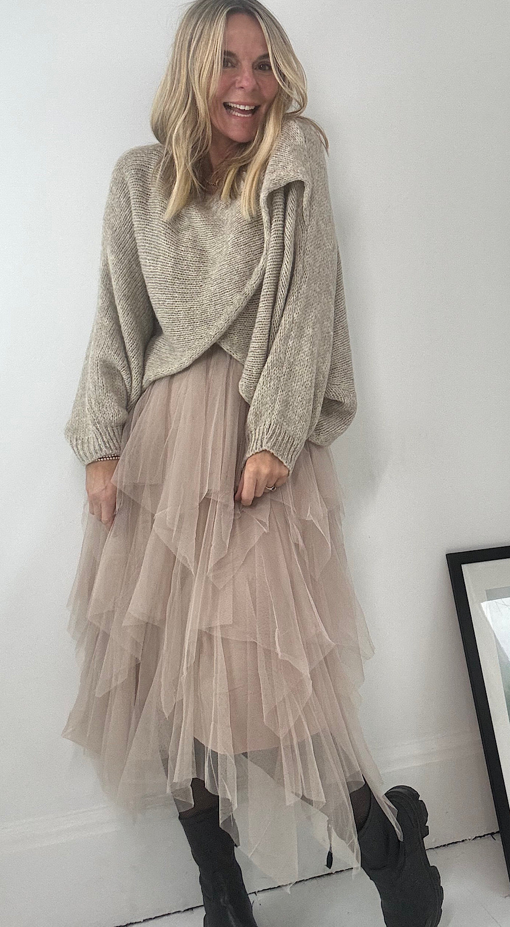 Tulle Jumper Dress Nude