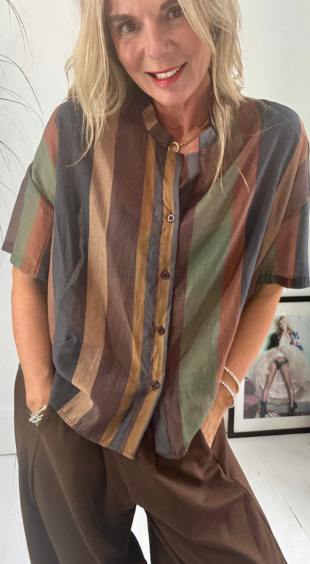 Sheer Striped Shirt