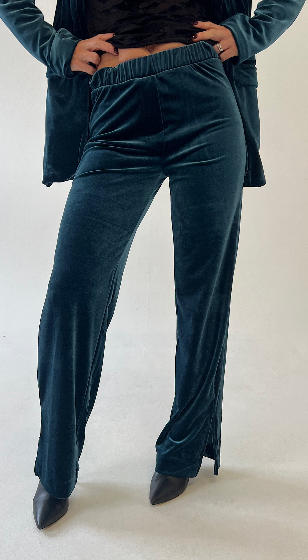 Perlina Velvet Pant - deep jade