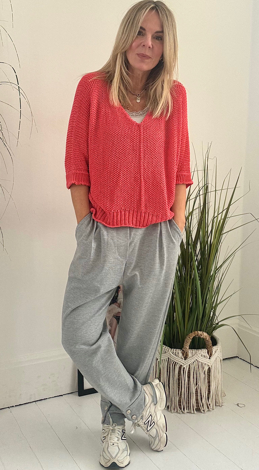 Betina Crochet Knit Coral